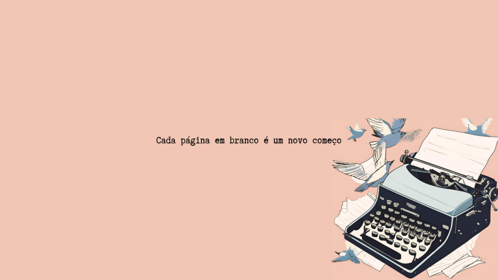 Wallpaper desktop minimalista rosa com frase inspiradora para janeiro.