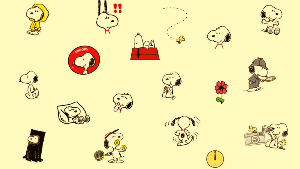 Papel de parede para PC com vários desenhos do Snoopy